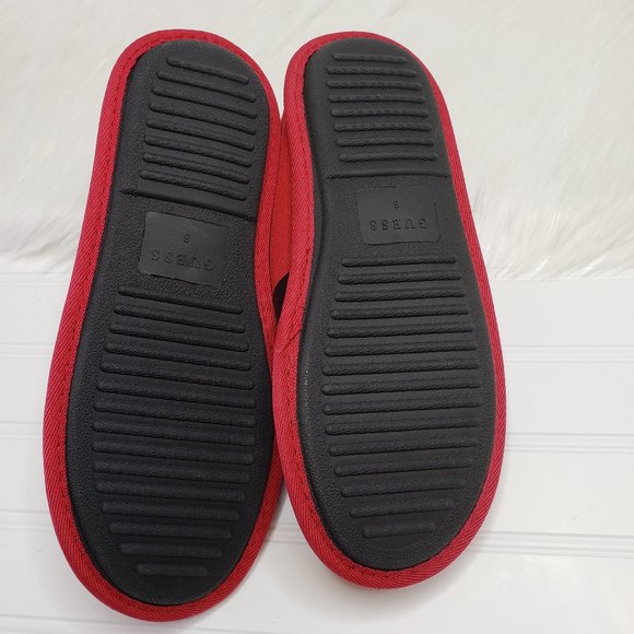 GUESS Men's Slip-On Slippers Red Black White Gray Size 8 - Picture 3 of 5